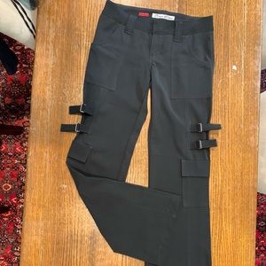 Black pants with buckles